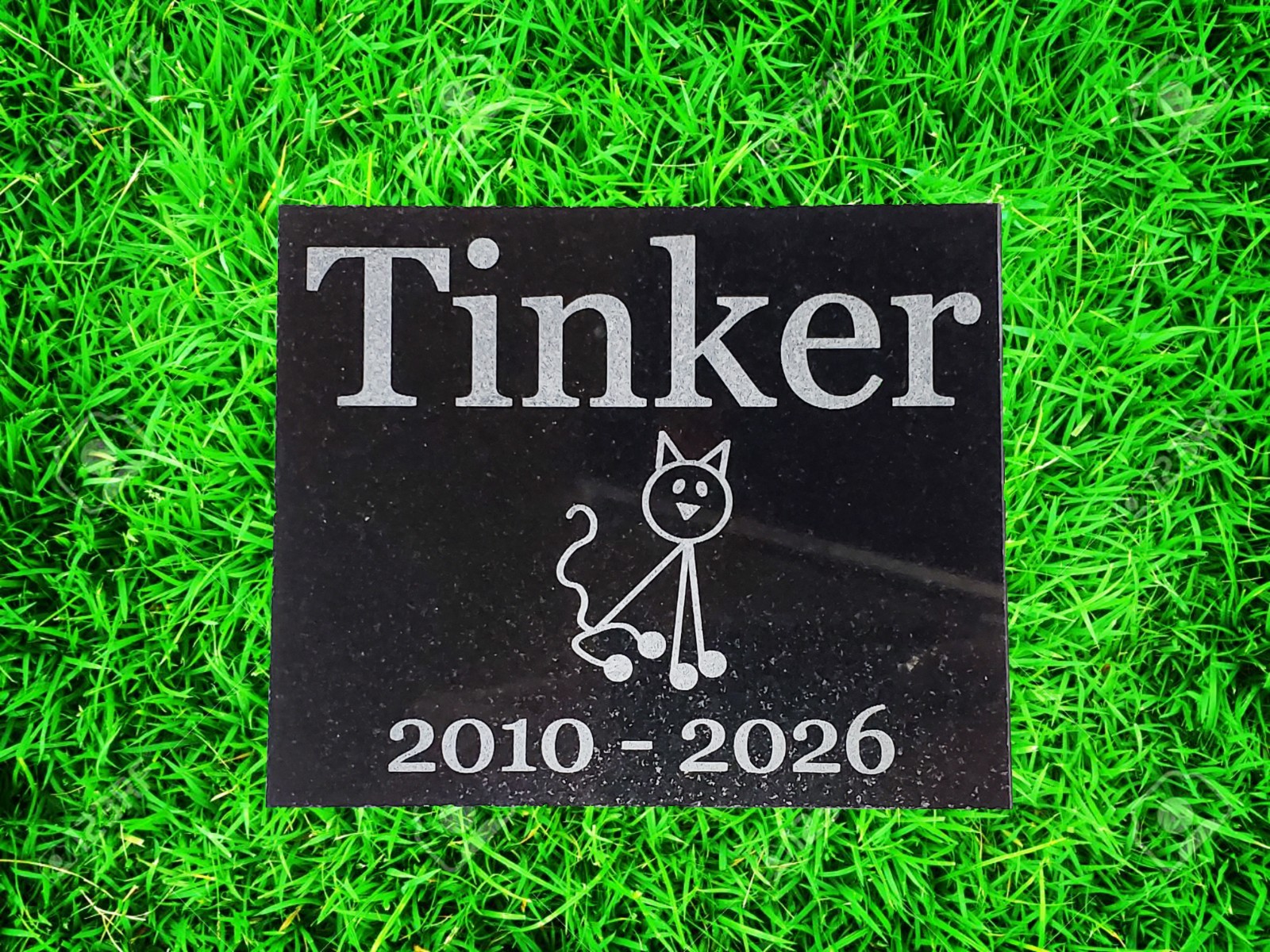 Personalized Cat Memorial Stone Plaque: Pet Loss Gift Garden Grave Marker A1