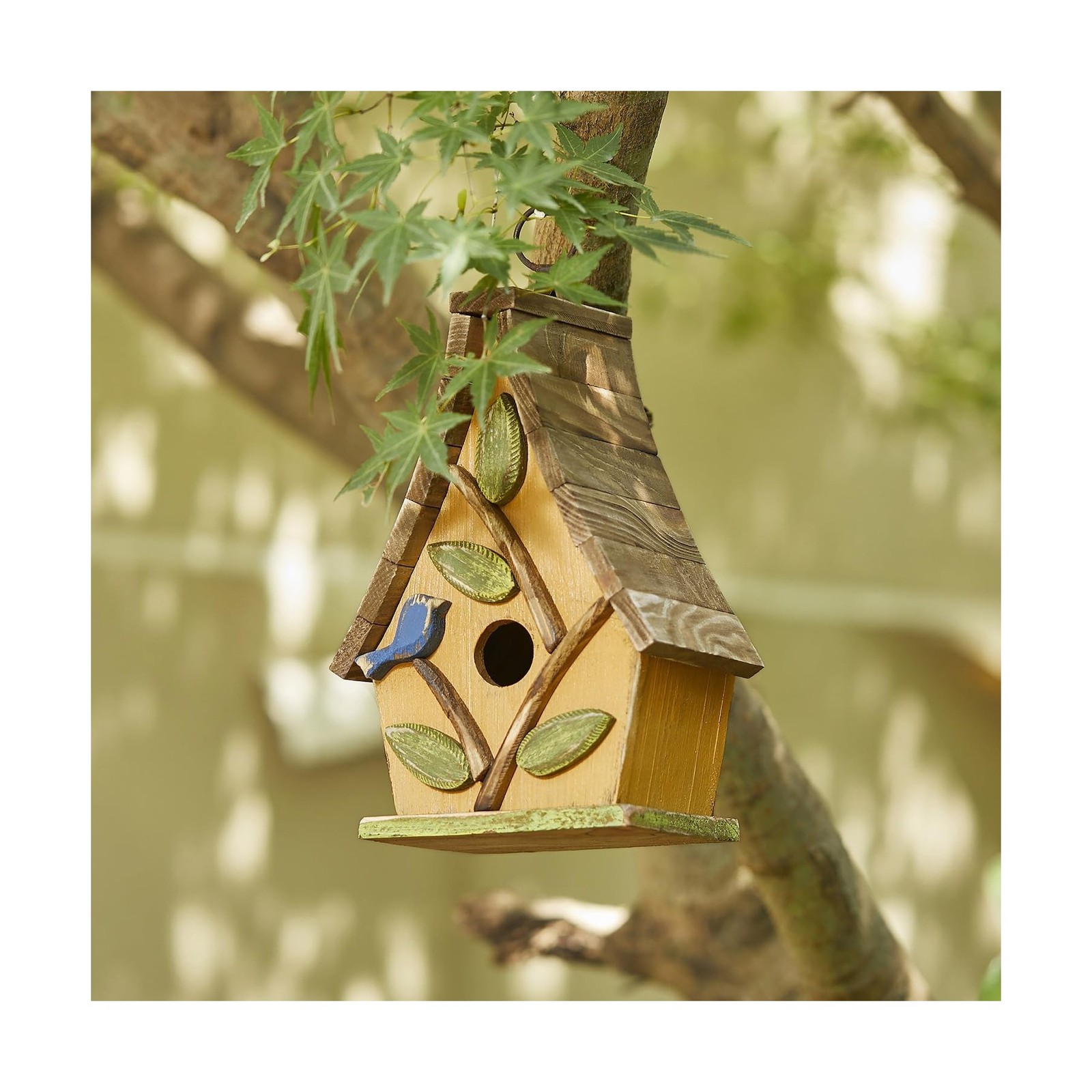 Glitzhome Bird Houses for Outside, Bluebird Houses for Outdoors… FAST USA SHIP
