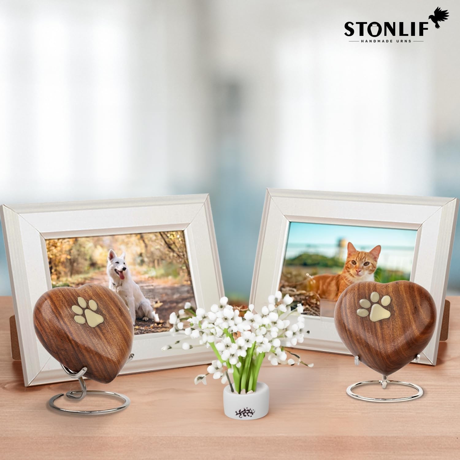 Stonlif Pet Memorial Wood Urns For Dog Or Cat Ashessmall 3 Cubic Inches Wooden
