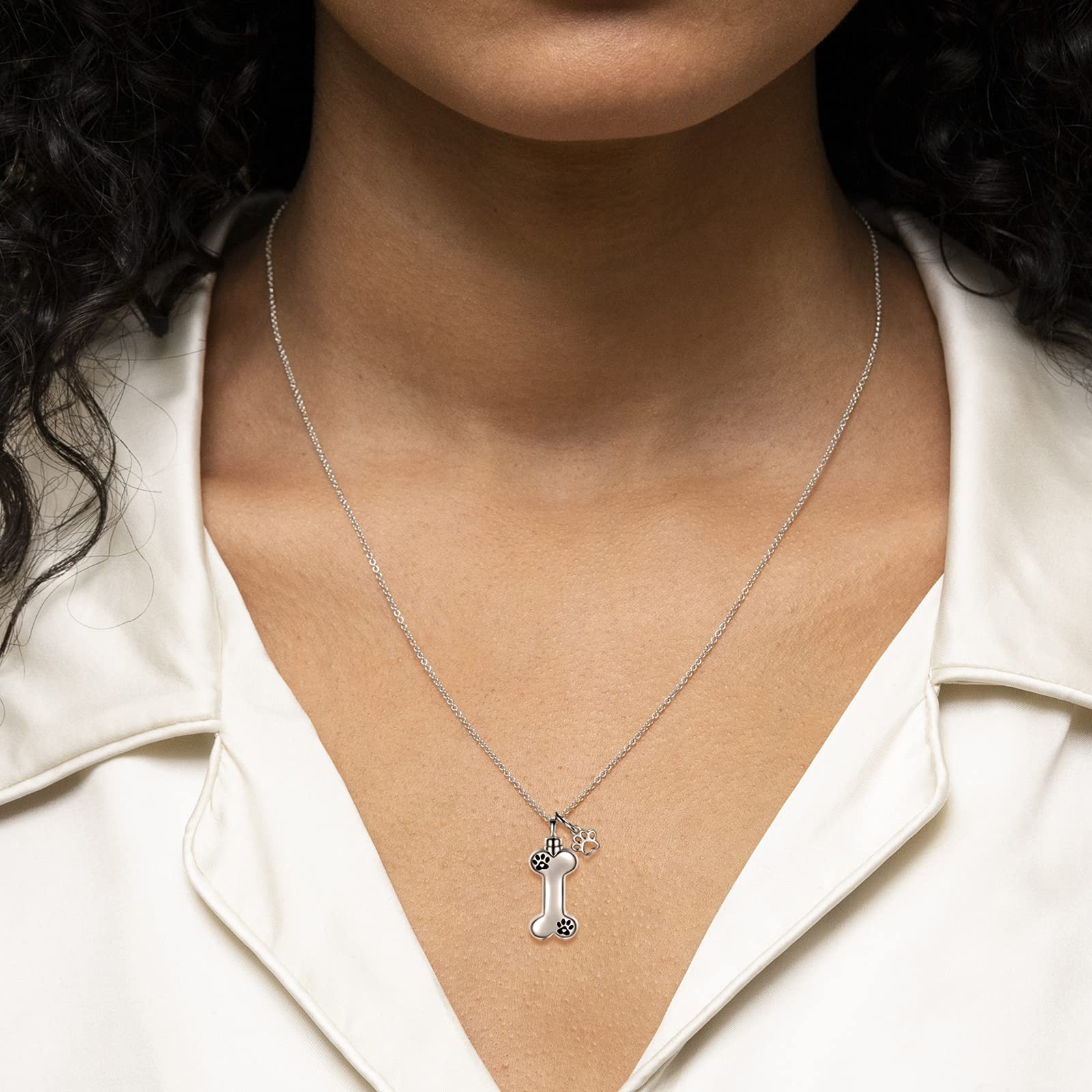 Dog Urn Necklace for Pet Ashes – Sterling Silver Pet fur Cremation Memorial K…