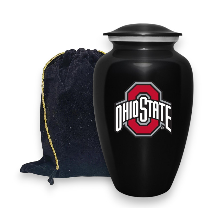 Ohio State Buckeyes Cremation Urn Memorial Black Adult Human Ashes for Men Women