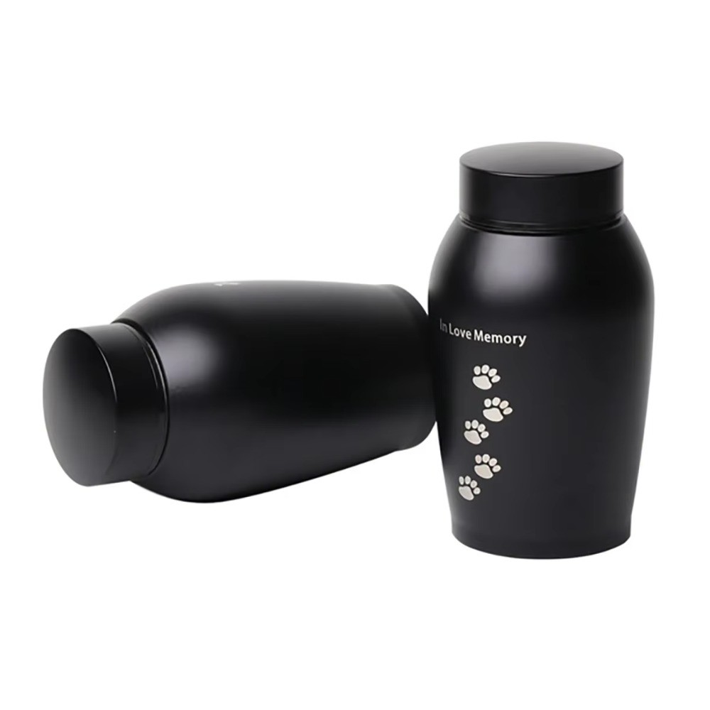 Stainless Steel Pet Cremation Urn Black Sealed Funeral Urn Small Animals US