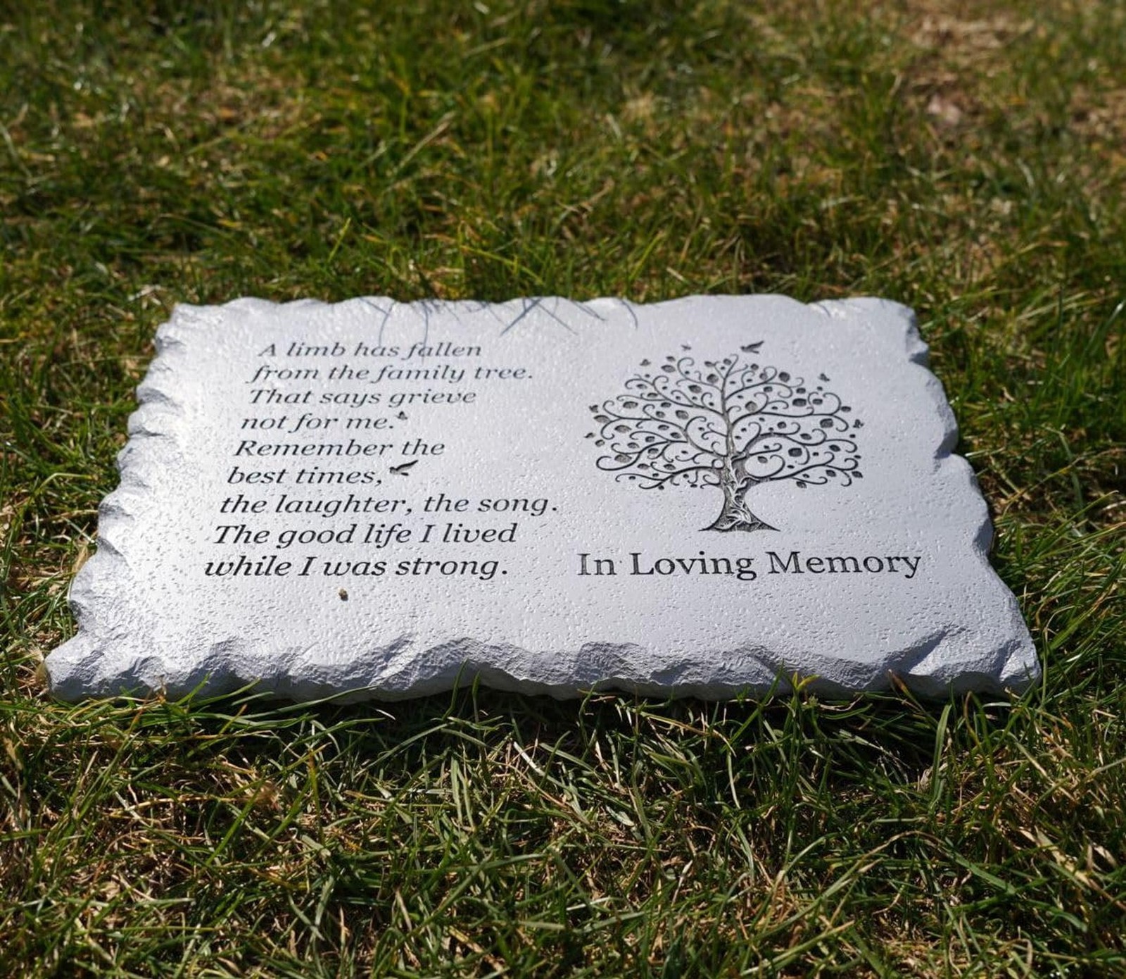 11.8 inches Long Tree of Life Song Polyresin Memorial Garden Stone, Memorial …