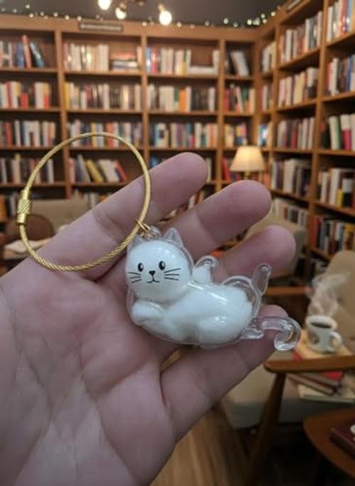 Cat/Dog Hair Collector Keychain Charm Memorial Bottle Memorial Storage Cat 5
