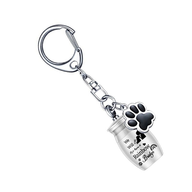Pet Memorial Urn Pendant Cats Ashes Collection Metal Dog Cremation Urn Keychains