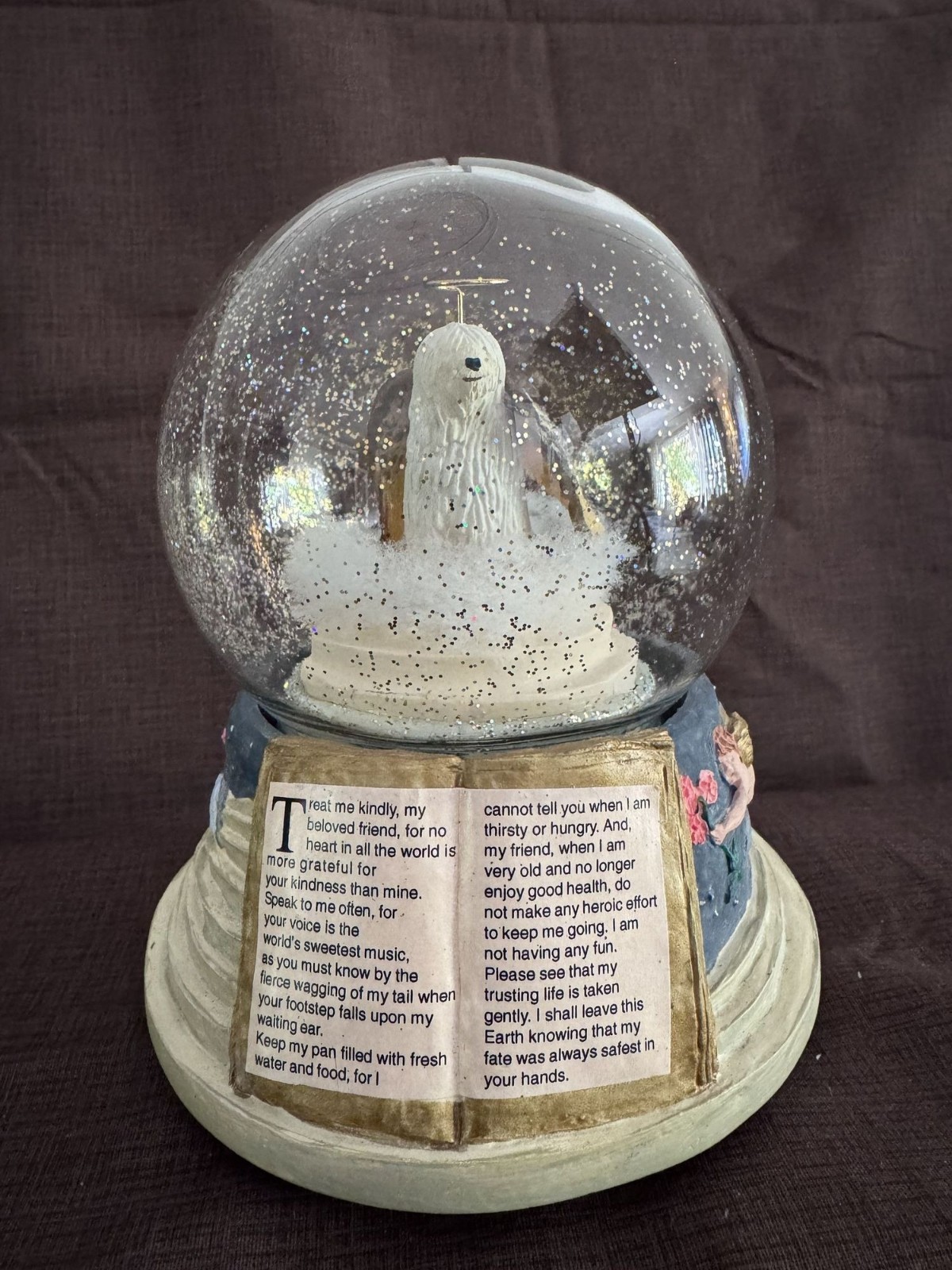Pet Memorial Music Globe Rainbow Bridge Angel Dog Sympathy Gift