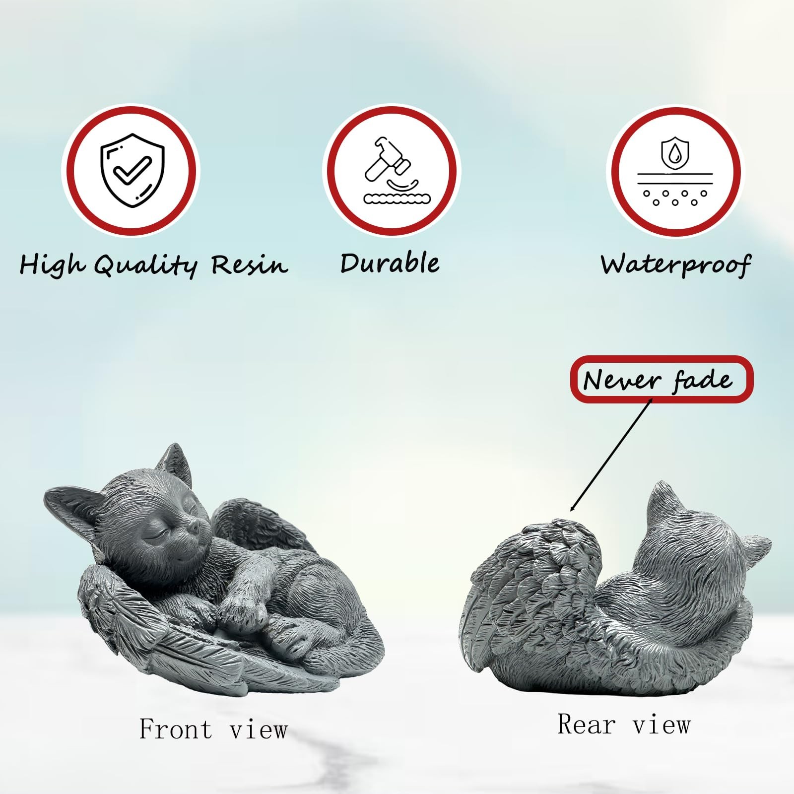 Small Cat Memorial Stone Commemorates Our Lost Fur BabyPeaceful Sleeping Angel