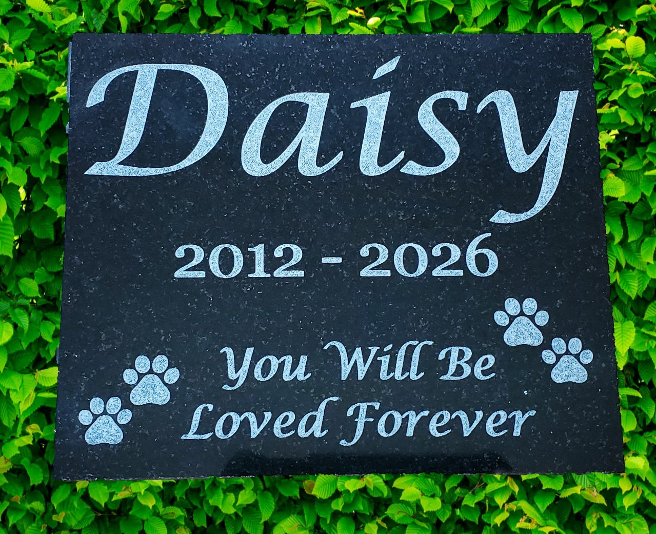 Pet Loss Memorial Burial Stone: Granite Garden Plaque Grave Marker Headstone A4