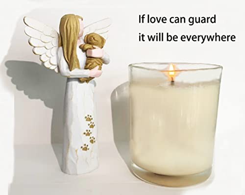 Dog Memorial Statue Angel Figurine Pet Loss Sympathy Gift Resin Keepsake White
