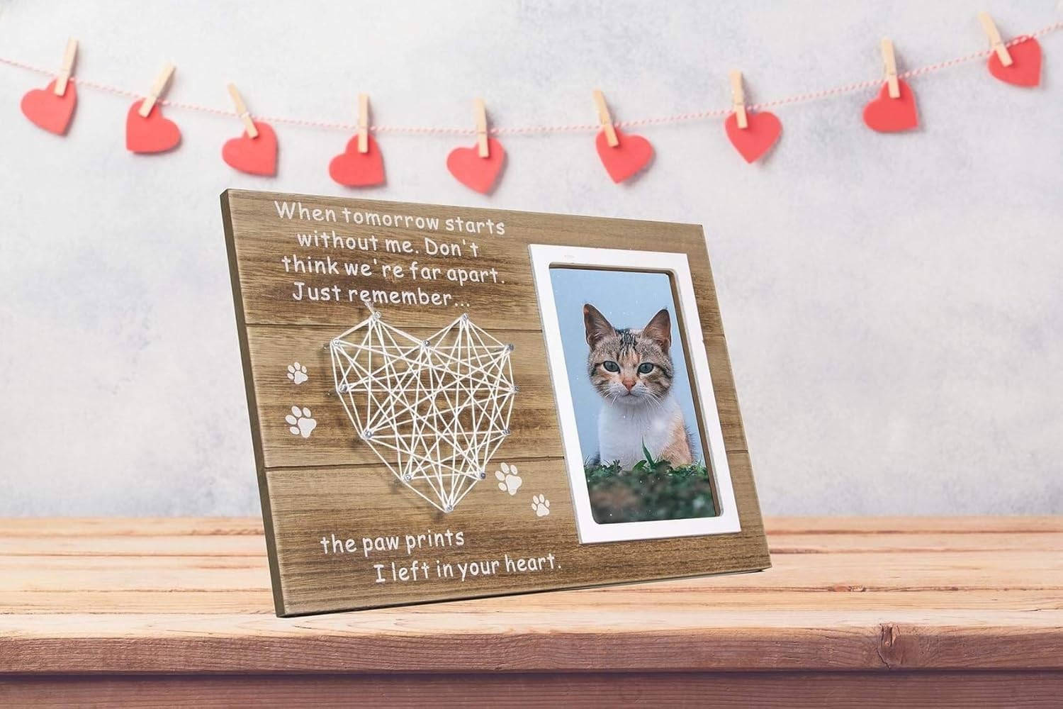 Textured Rustic Pet Memorial Frame – 4×6 Photo with Condolence Message