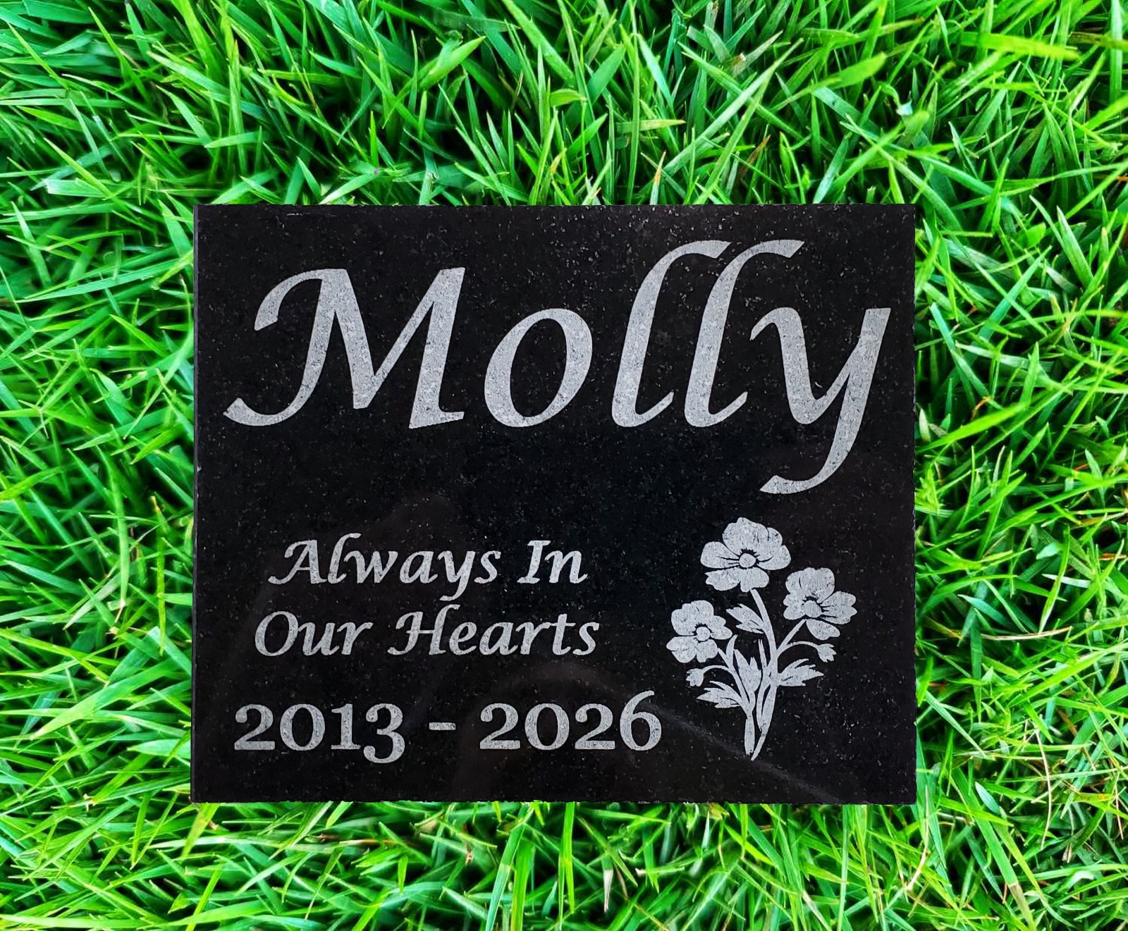 Pet Memorial Grave Marker – Granite Garden Burial Plaque – Pet Loss Gift A6