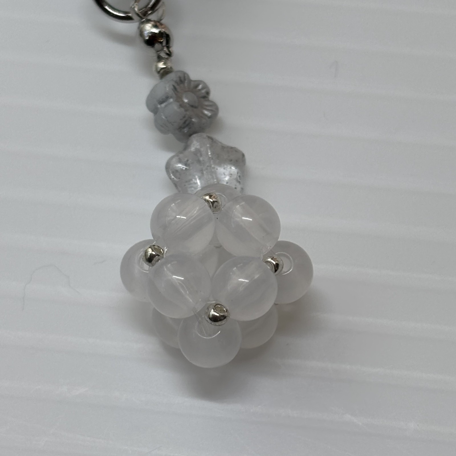 Cremation Ashes Keychain – Cremation Keepsake(white ornament)