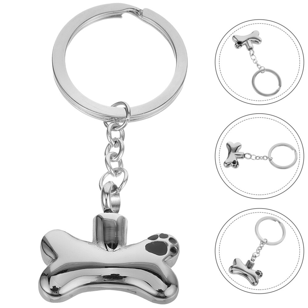 1PC Urn Memorial Pendant Keychain Ash Keepsake Jewelry Bone Shape Pendant