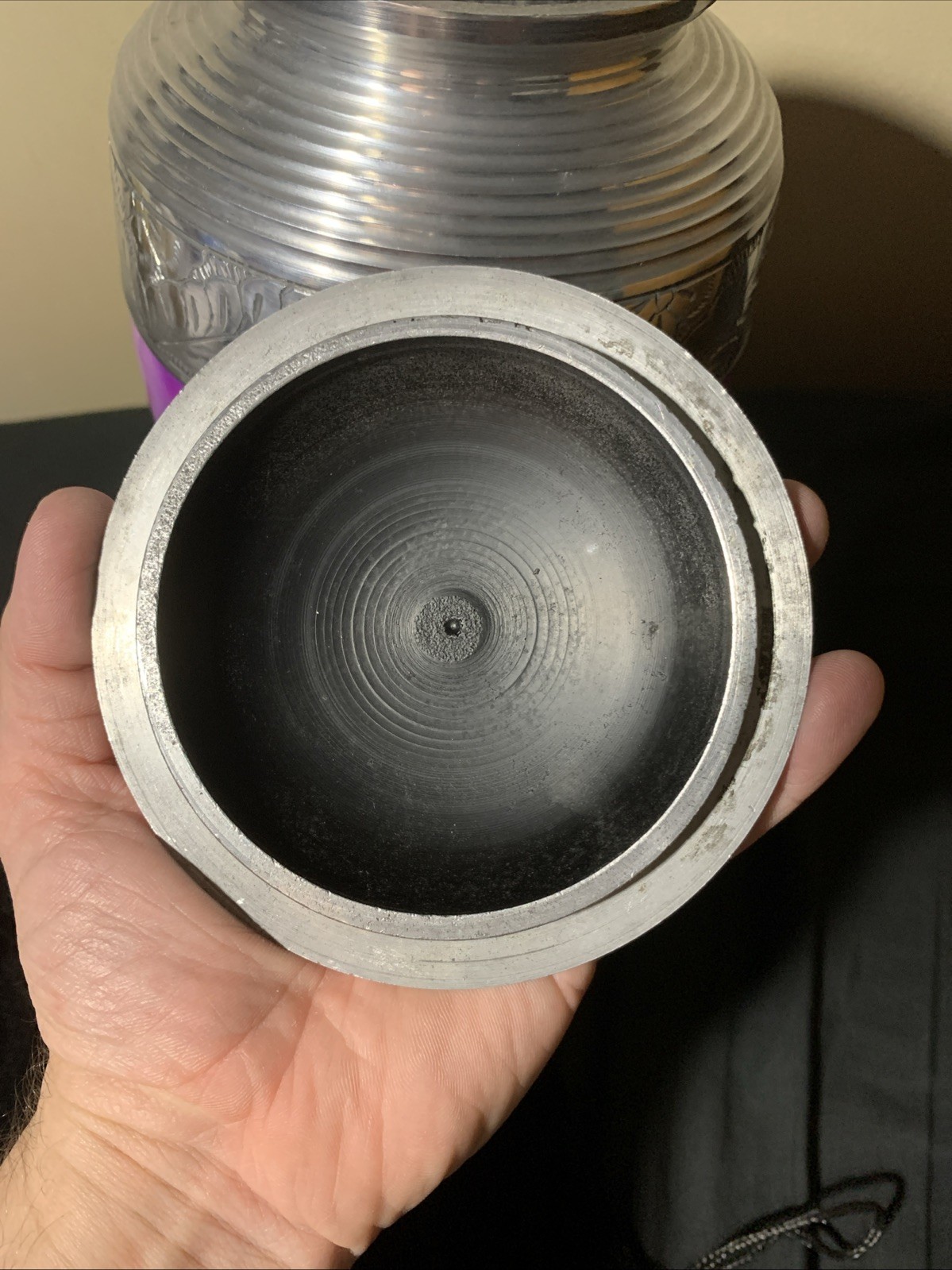 Adult Cremation Urn – Hummingbird Sunrise Serenade Purple & Silver Urn for Ashes
