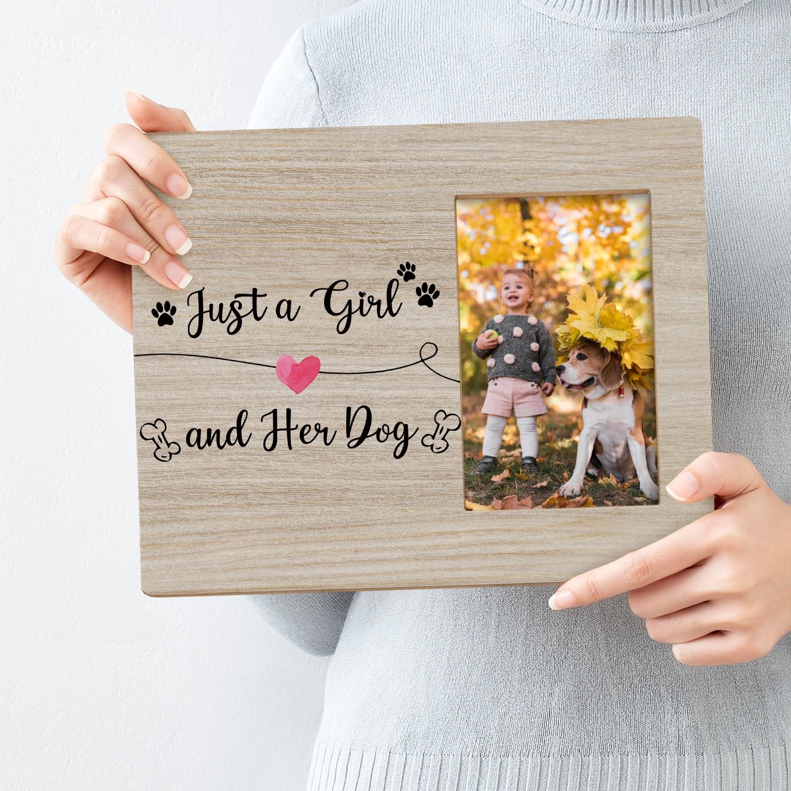 DIENADFX Dog Memorial Picture Frame Wood Tabletop 4×6 Inch Photo Frame