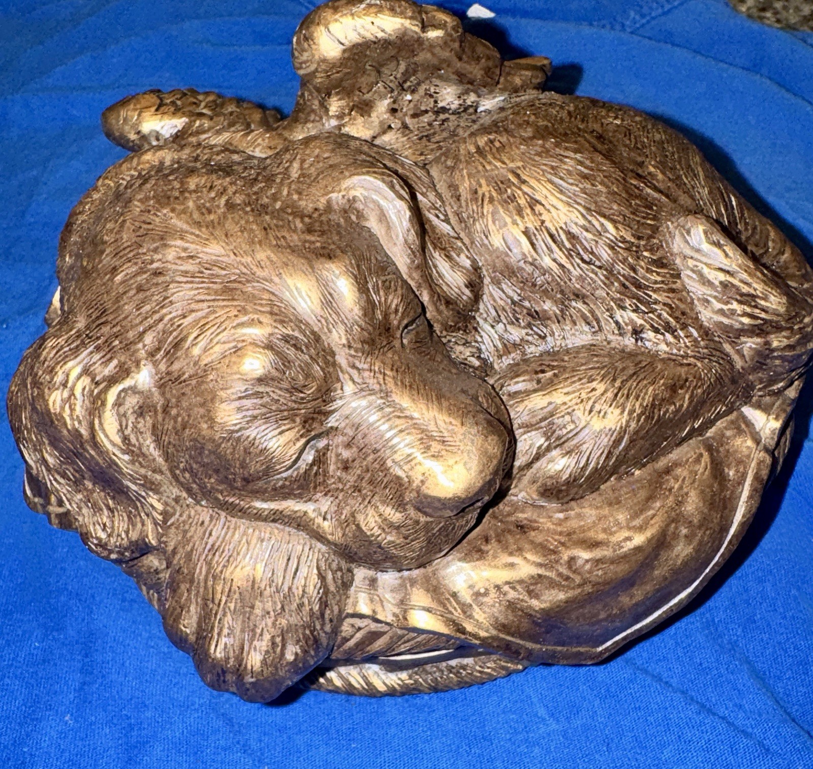 Solid Bronze-Finish Angel Dog Pet Cremation Urn