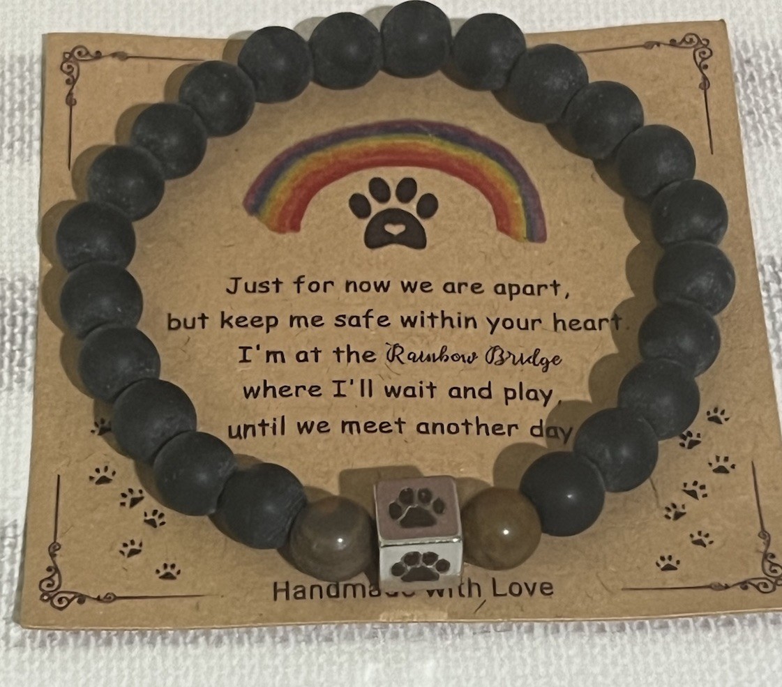 Dog Lover Pet Loss Rainbow Bridge Memorial Bracelet Paw Print Charm Beads 1 Size