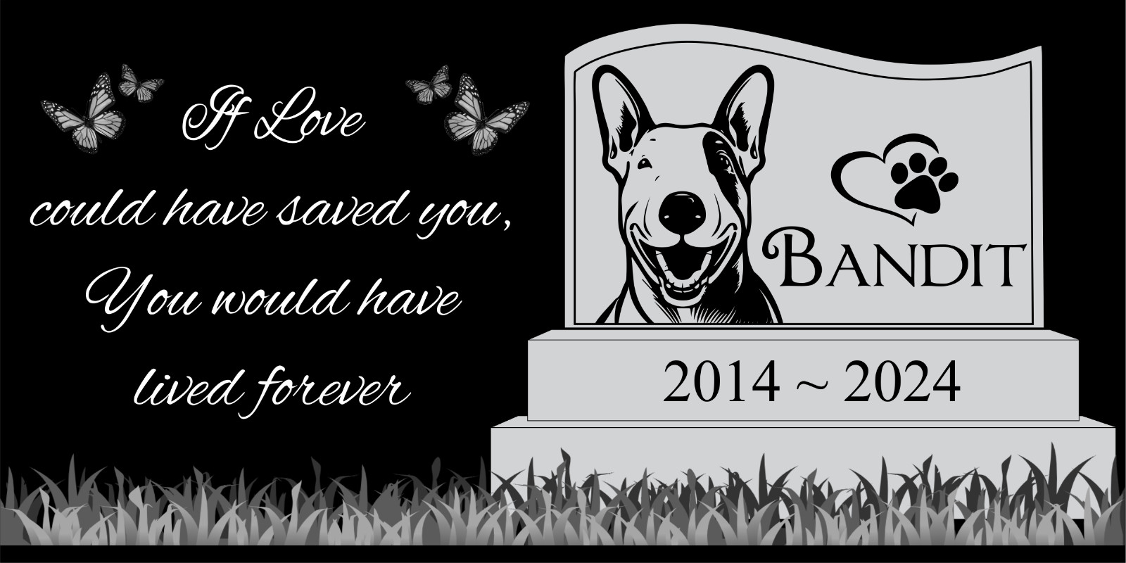 Pet memorial Engraved Marker, headstone Granite gravestone Boxer dog