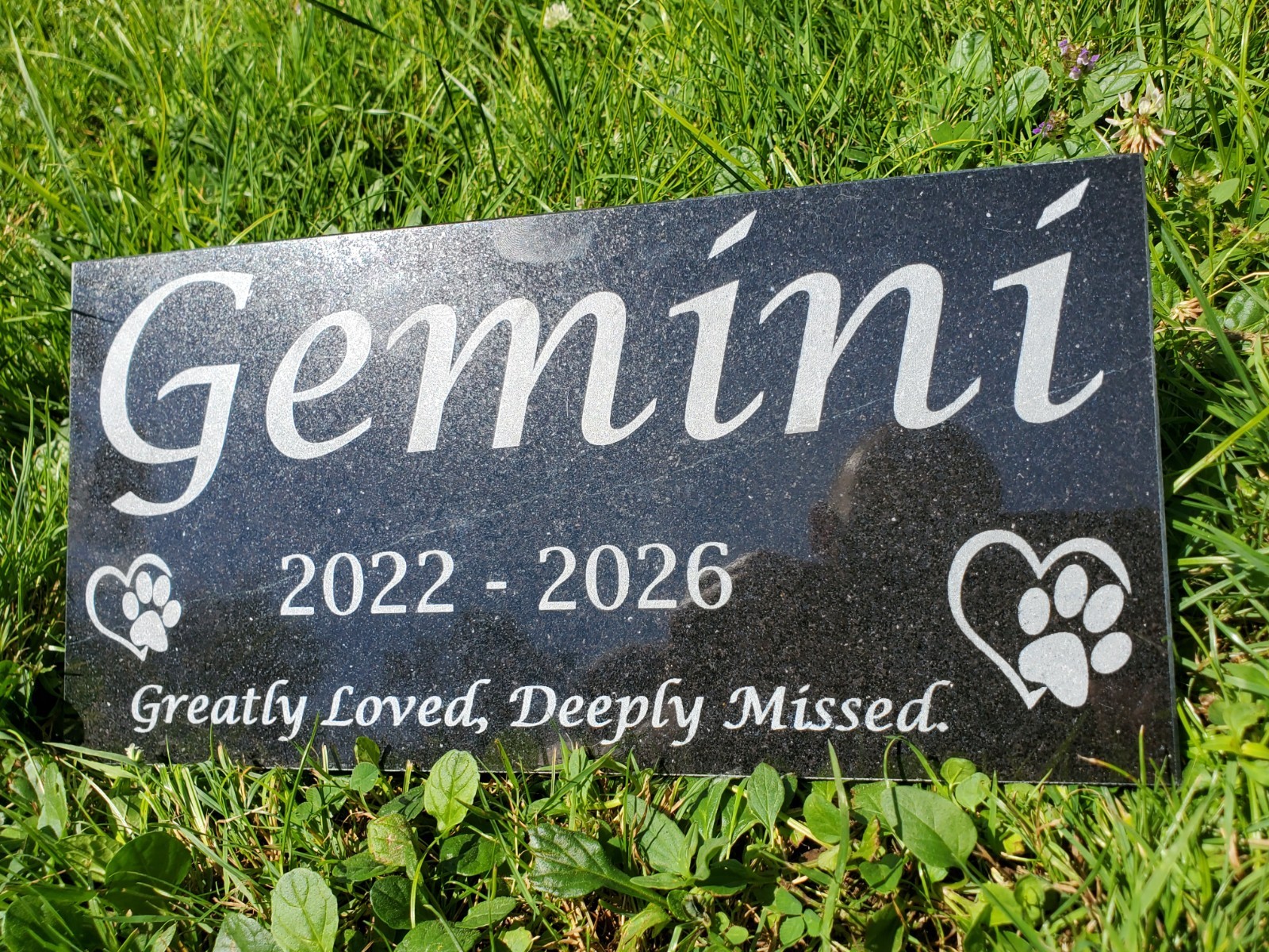Grave Marker Headstone Garden Pet Loss Memorial Burial Stone Granite Plaque t26