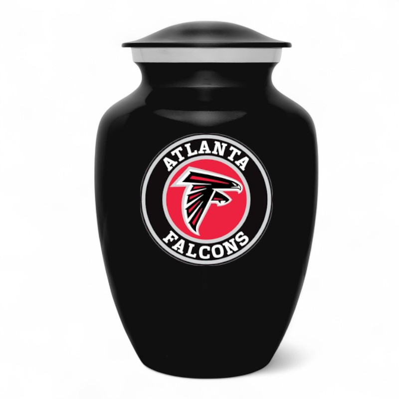 Black Metal Atlanta Falcons Football Style Cremation Urn Adult Ashes 8 Inch Urns