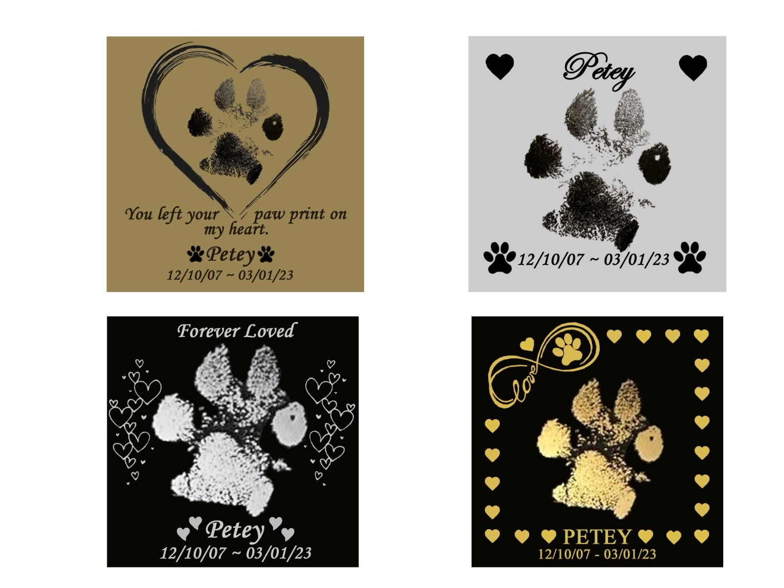 Custom Engraved Paw Print Plate, Your Pet’s Paw Print, Pet Loss Memorial Plaque