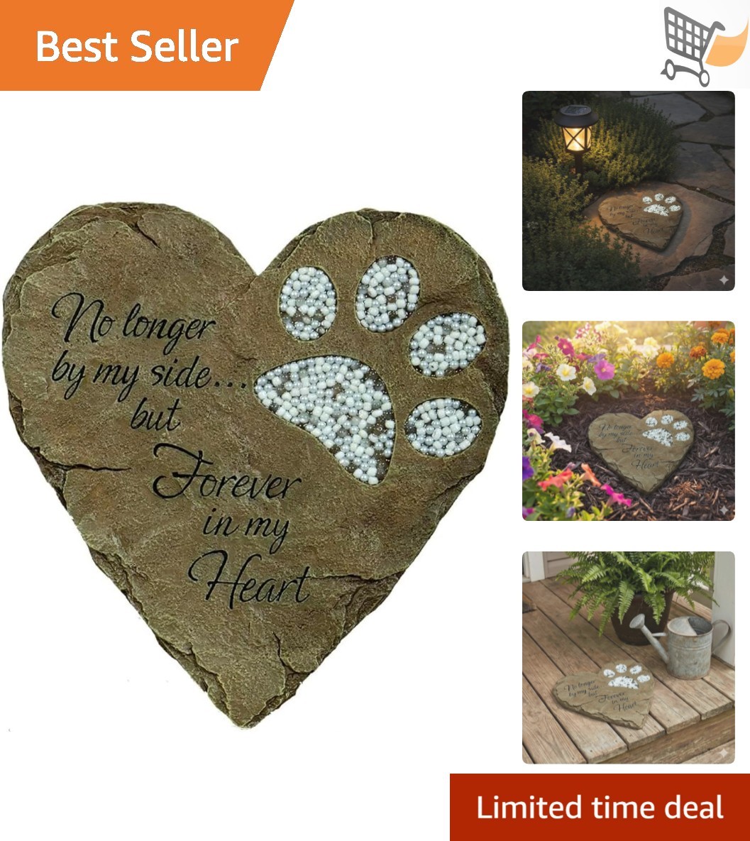 Pet Memorial Garden Stone White Durable Weatherproof Wall Mount Decor