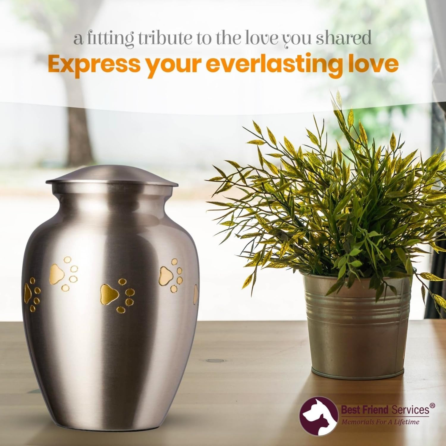 Pet Urn – Ottillie Paws Legacy Memorial Pet Cremation Urns for Dogs and Cats Ash