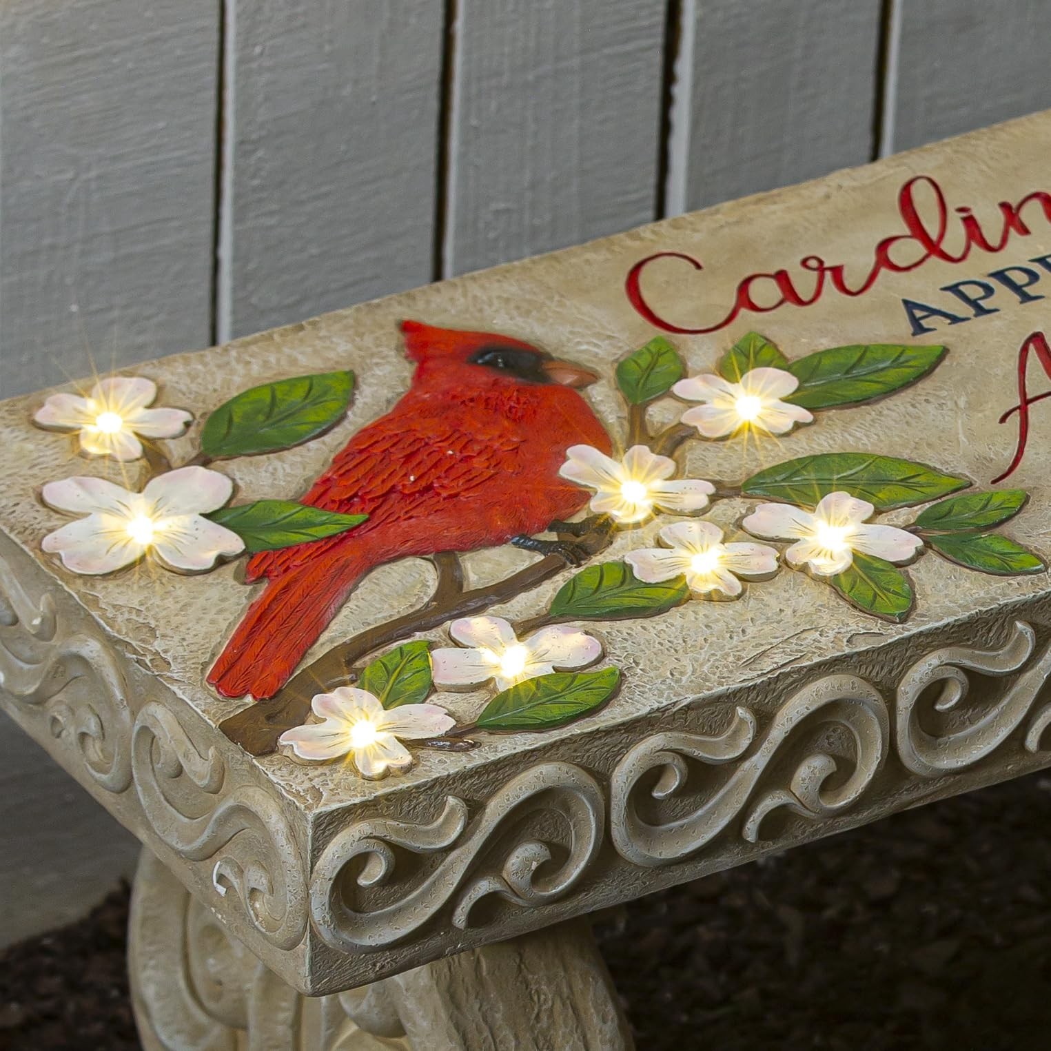 Evergreen Garden LED Garden Memorial Bench for Outdoor | Garden Stones in Mem…