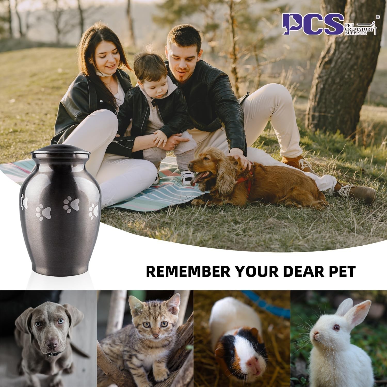 PCS Pet Memorial Cremation Urns for Dogs and Cats Ashes, Dog Keepsake Urns fo…