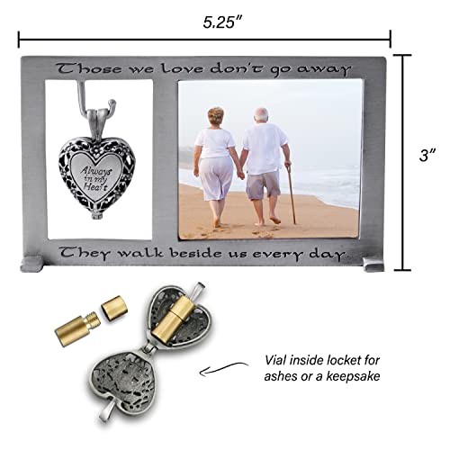 Memorial Photo Frame with Vial for Ashes or a 5-1/4 by 3-Inch Those We Love