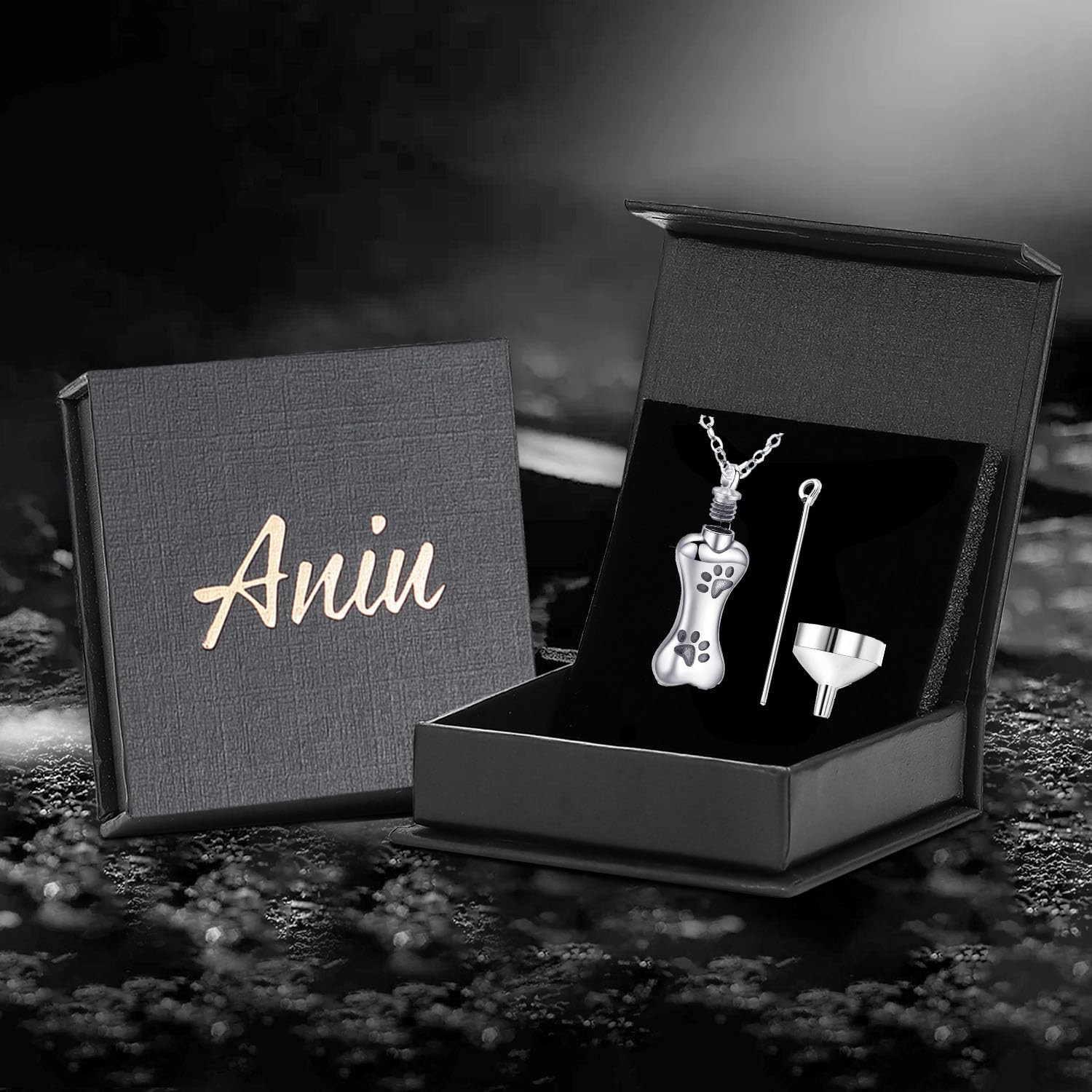 Aniu Dog Cremation Jewelry For Ashes 925 Sterling Silver Urn Necklace For Women