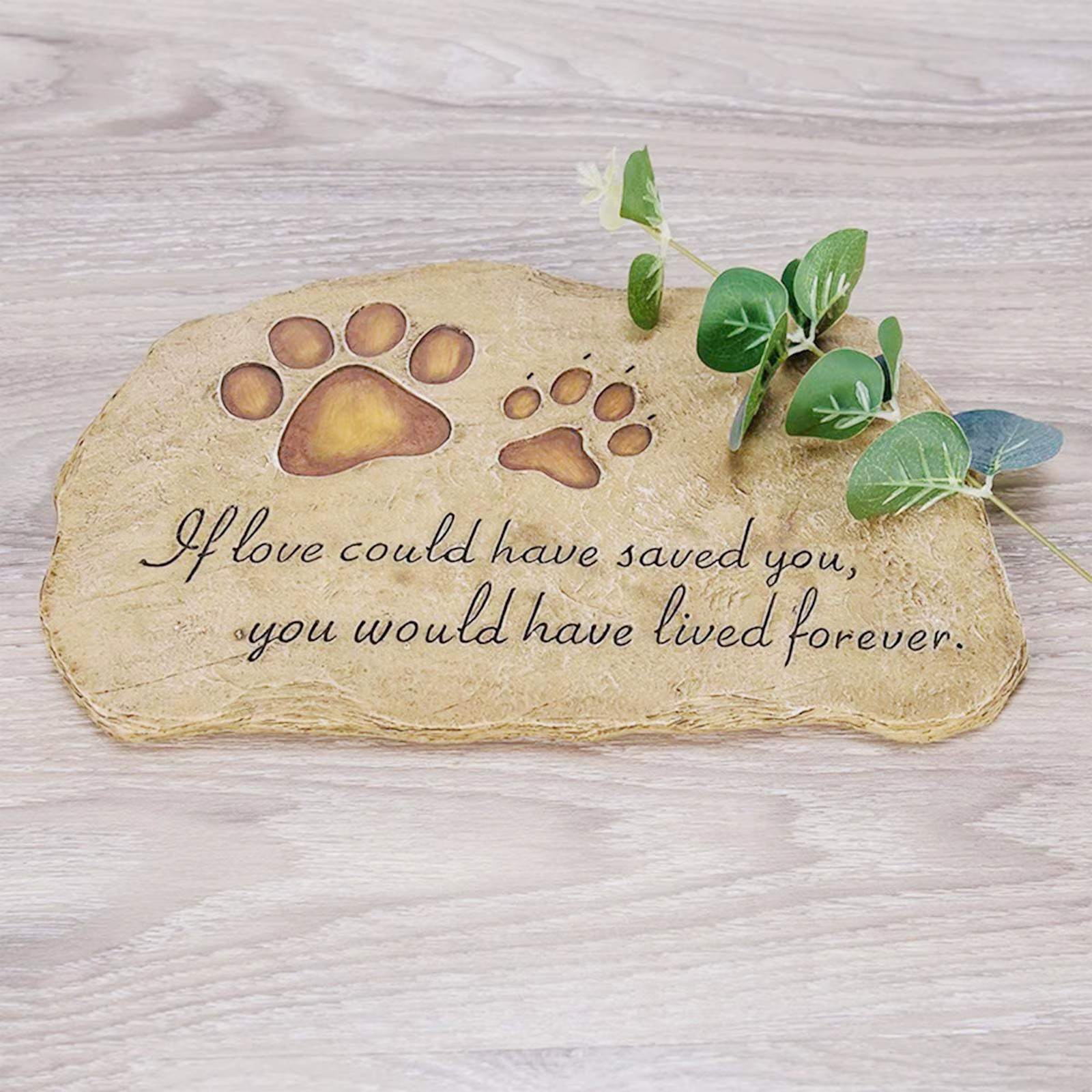 Pet Memorial Stone Grave Marker Tribute Statue Cat Puppy Tombstone Headstone