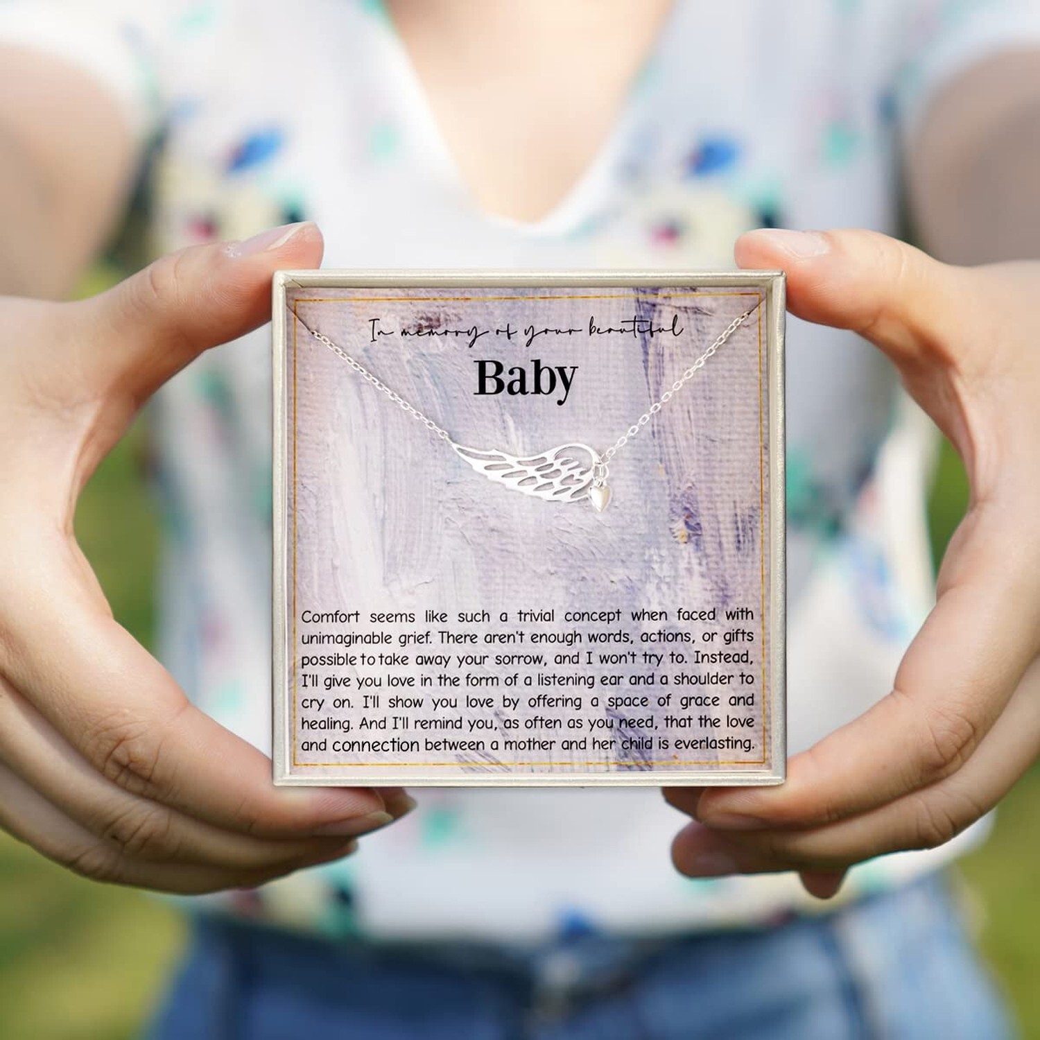 RareLove Miscarriage Gifts for Mothers,925 Sterling Silver Baby Angel Wing He…