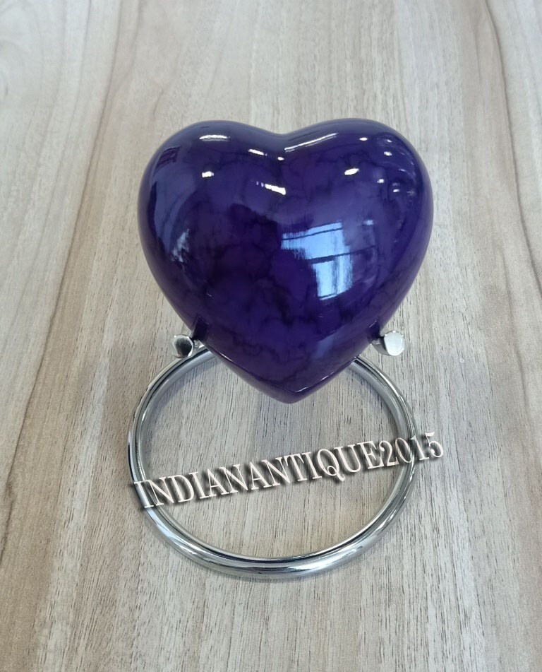 Heart Urn – Small Heart Urn – Purple Shine Mini Urn – Small Urns for Human Ashes