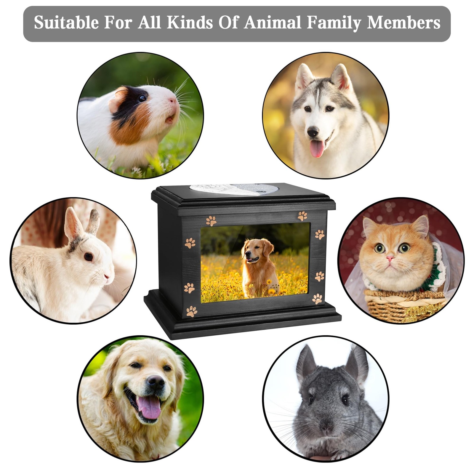 Pet Memorial Urns for Dogs or Cats Ashes, Large Wooden Funeral Pets Memorial …