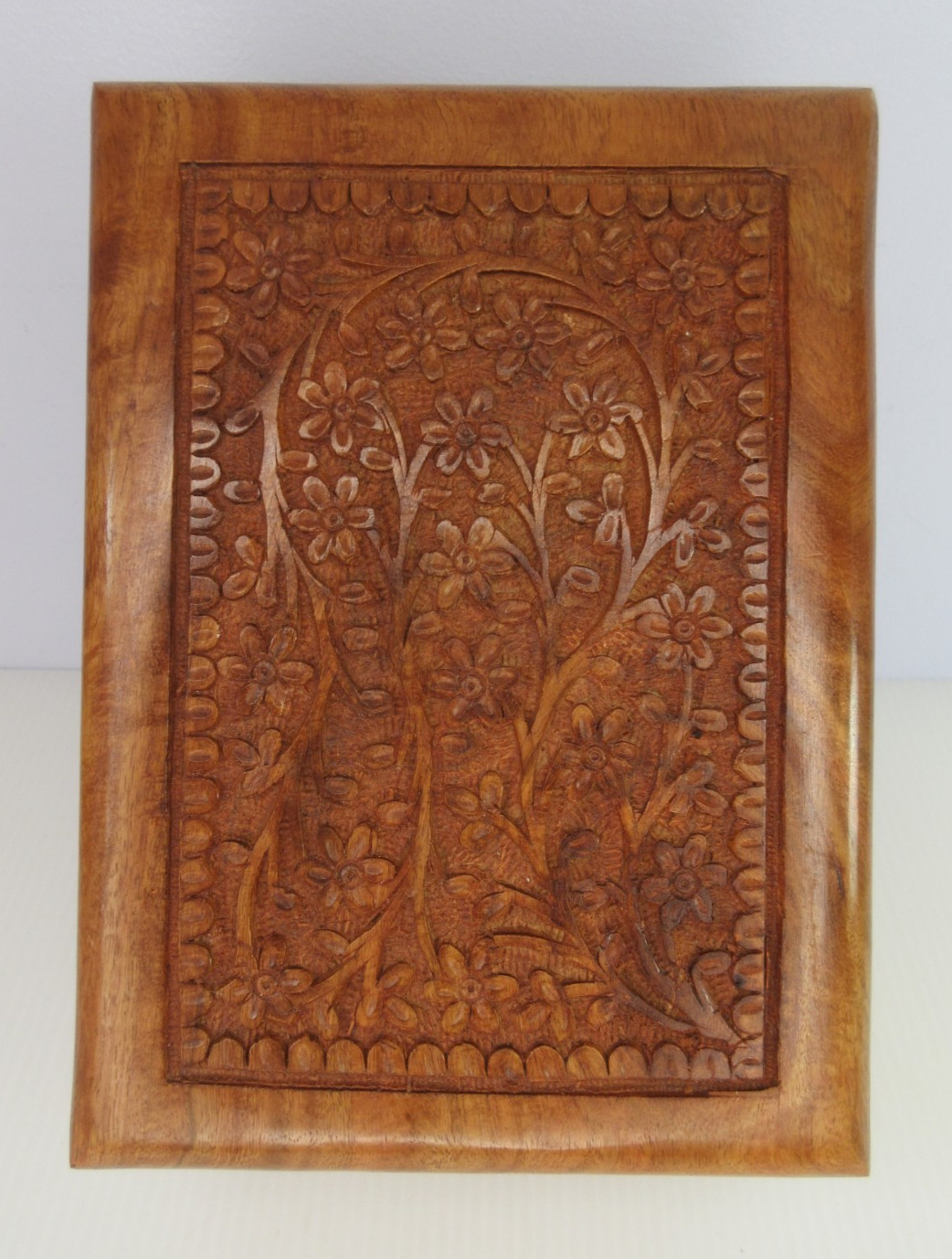 Remembrance Carved Wooden Box TREE of LIFE Pet Cremation Urn 7.5″ x 5.5 x 4.5