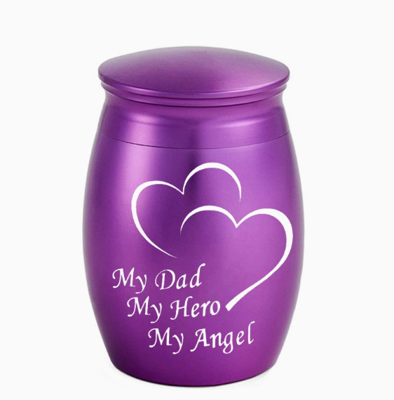 My Dad My Hero Angel Heart Mini Cremation Ashes Urn Funeral Memorial Keepsake