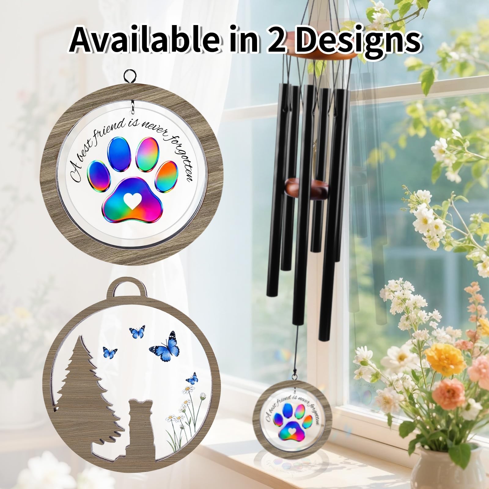 Pet Memorial Wind Chime – Dog Memorial Gifts for Loss of Pet, Loss of Pet