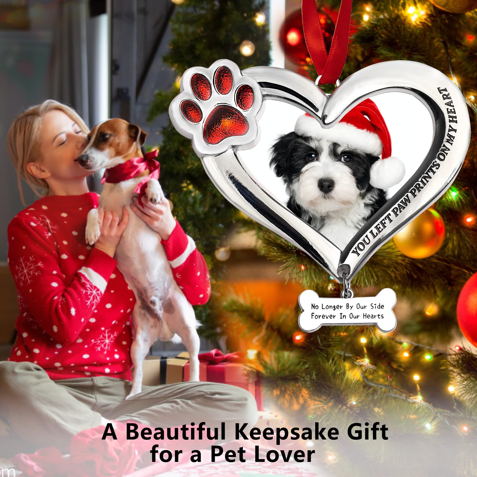 Personalized Pet Memorial Photo Ornament – Dog Cat Picture Ornament for Chris…