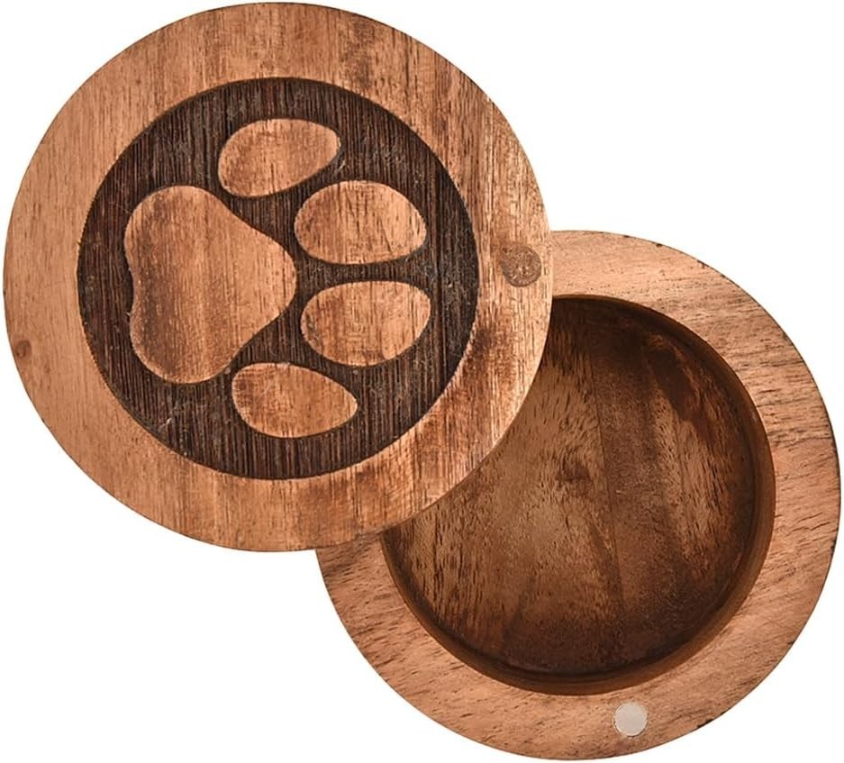 Elegant Portable Acacia Wood Pet Urn – Timeless Tribute for Cherished Memories
