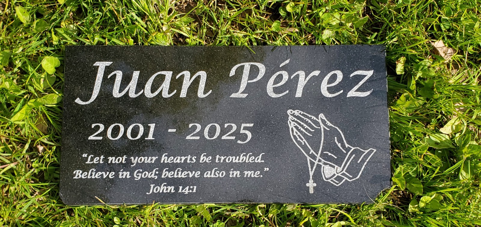 Loved One Memorial Grave Marker Headstone Garden Granite Stone Burial Plaque t10