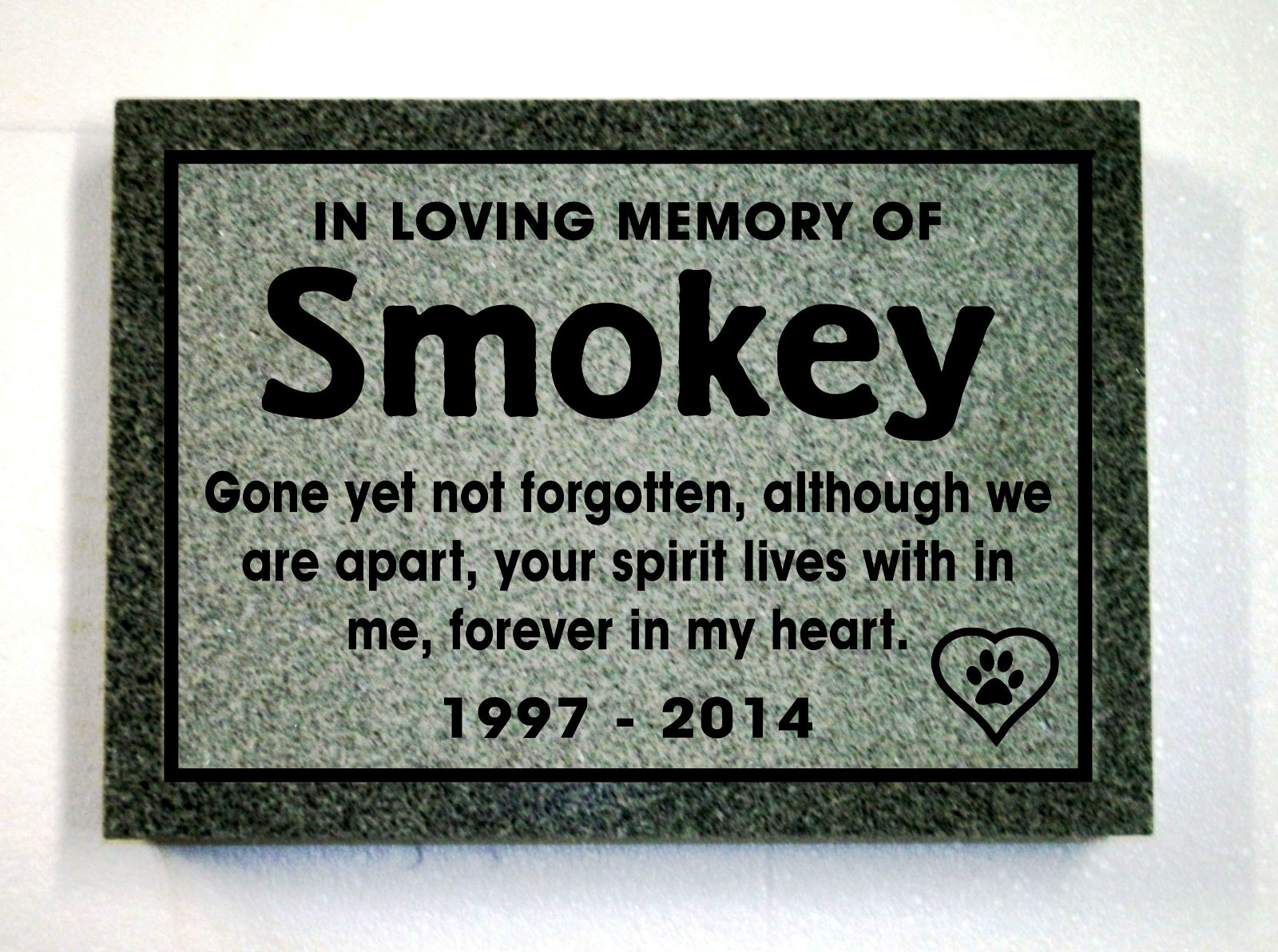Personalized pet memorial head stone grave marker 12 x 8″custom engraved