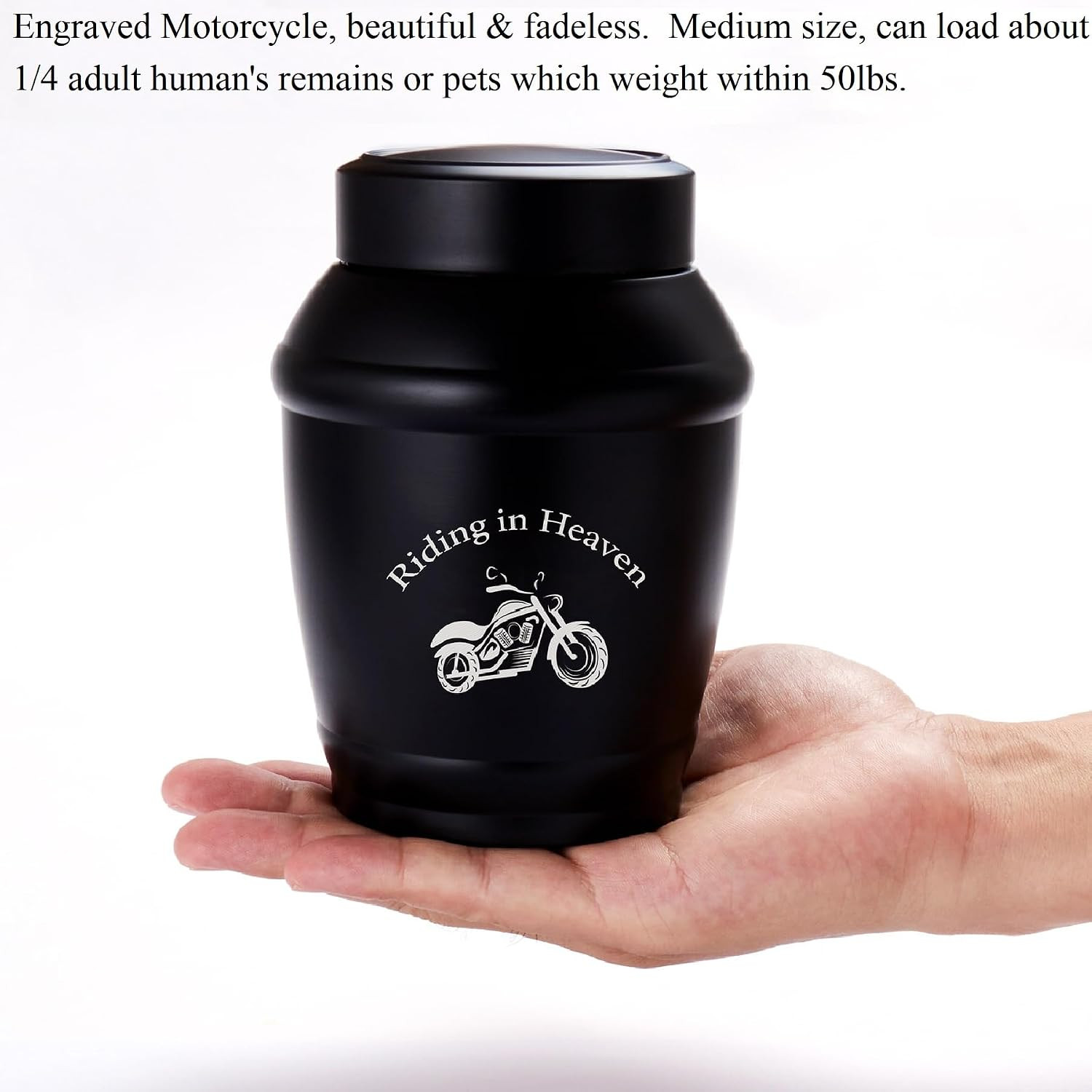 Medium Motorcycle Urn for Ashes Male/Men/Grandpa/Dad/Brother/Son | 5.7 Inch
