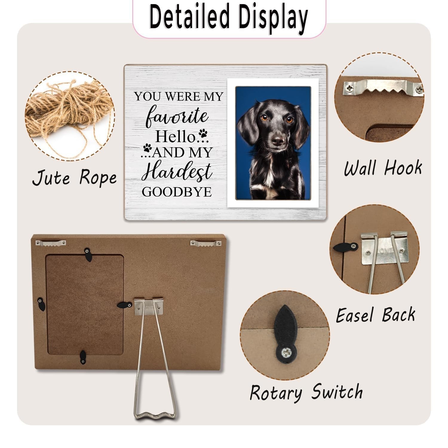 Pet Memorial Picture Frame for Dogs, Dog Memorial Photo Frame, Pet Loss Sympa…