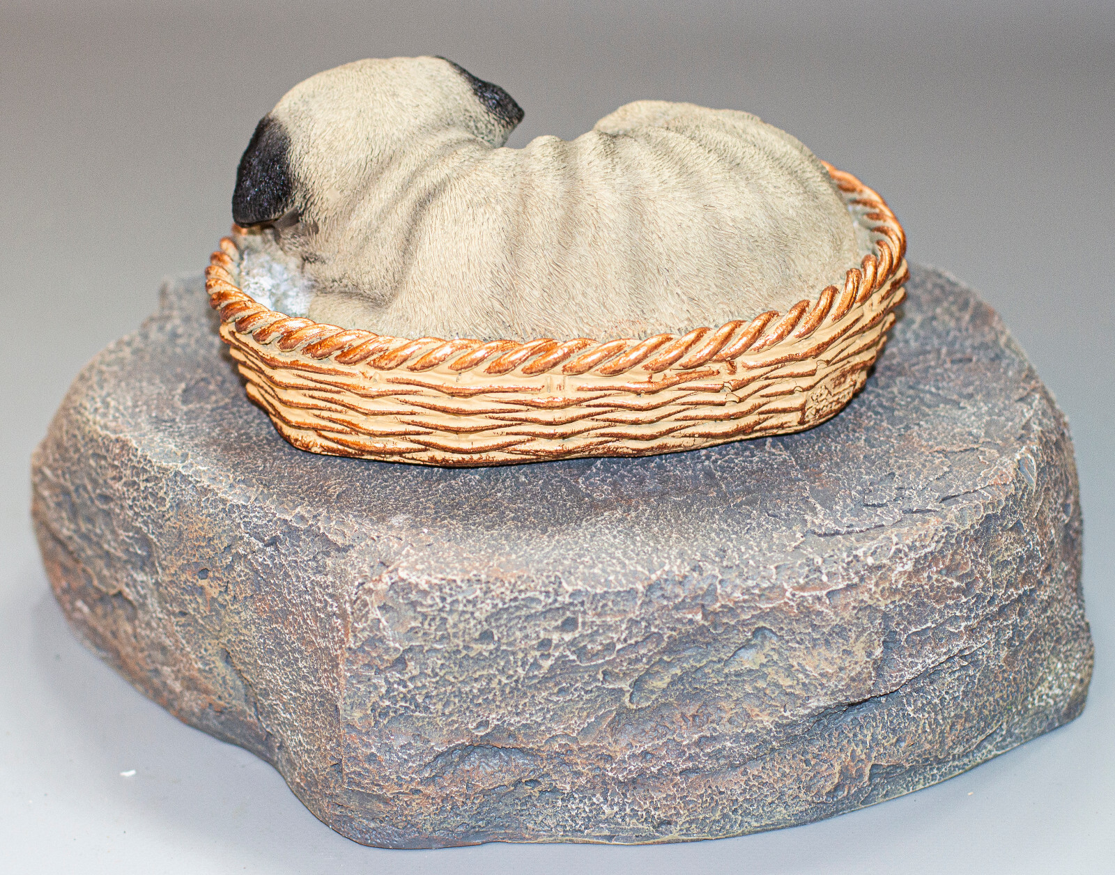 Pug Cremation Urn Sleeping Dog Memorial Headstone Plaque Unique Grave Marker Pet