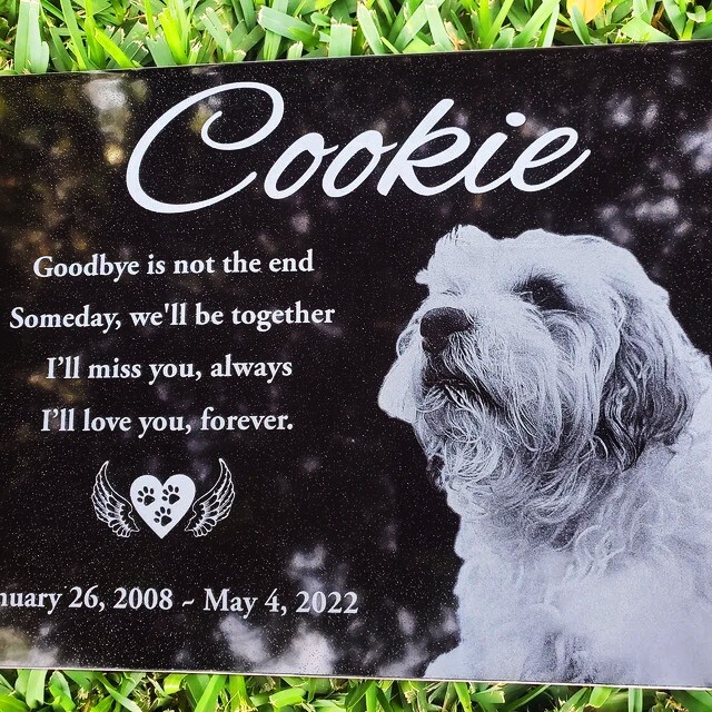 12×12 Tombstone Pet Memorial, pet tombstone, dog headstone, grave marker
