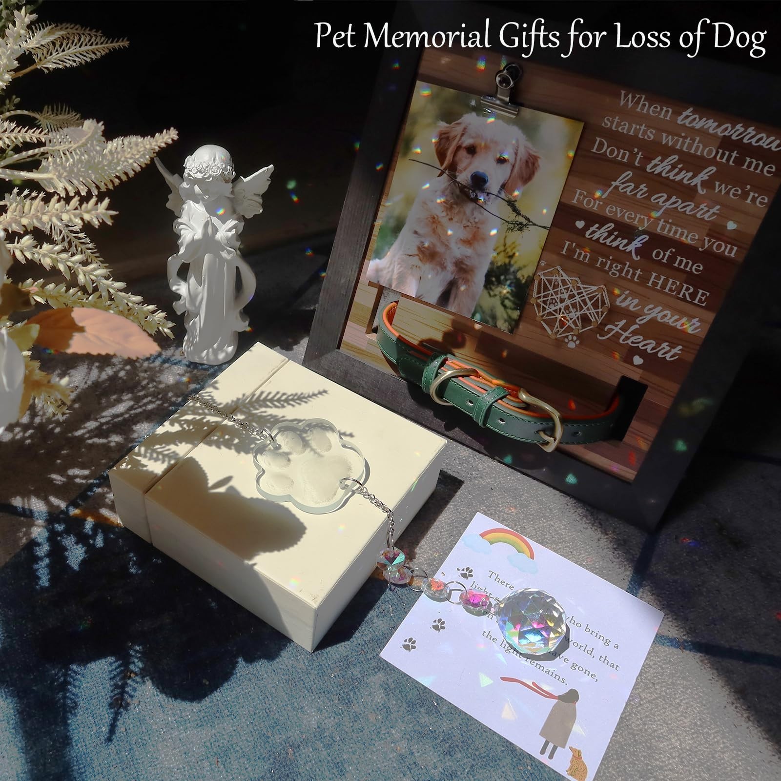 Dog Memorial Gifts for Loss of Dog, K9 Crystal Suncatcher Rainbow Maker Pet M…