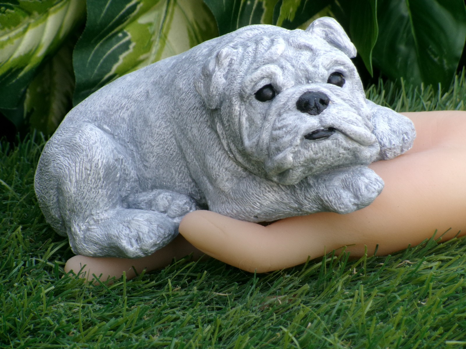 Bulldog Urn Decoration Solid Concrete Pet Loss Memorial Stone Gift made in USA