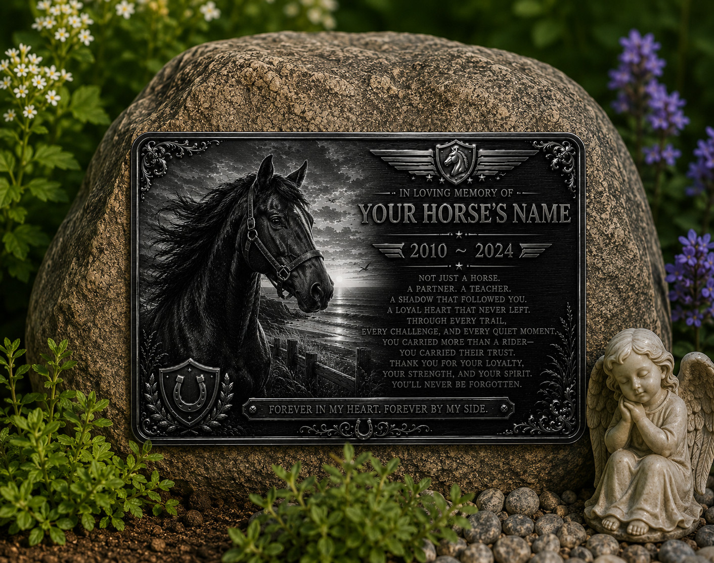 Personalised Pet Memorial Plaque Custom Photo Engraved Aluminium Dog Cat Horse