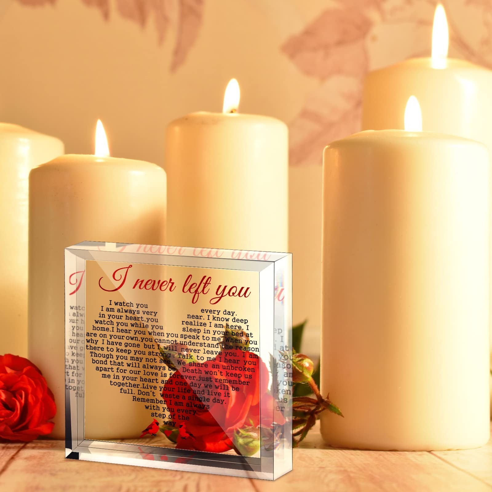 Yulejo Sympathy Gifts Plaque for Loss of Loved One Acrylic Cardinal Gift I Ne…